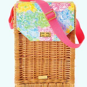 Lilly Pulitzer Wicker Wine Basket